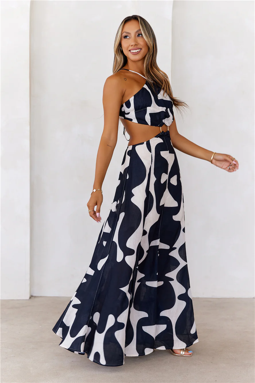 Summer Lights Halter Maxi Dress Taupe