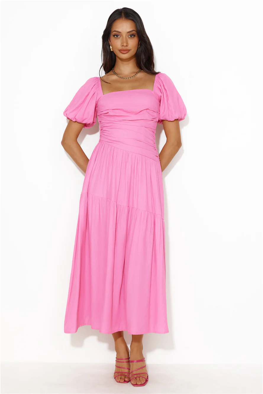 She's Your Girl Midi Dress Pink