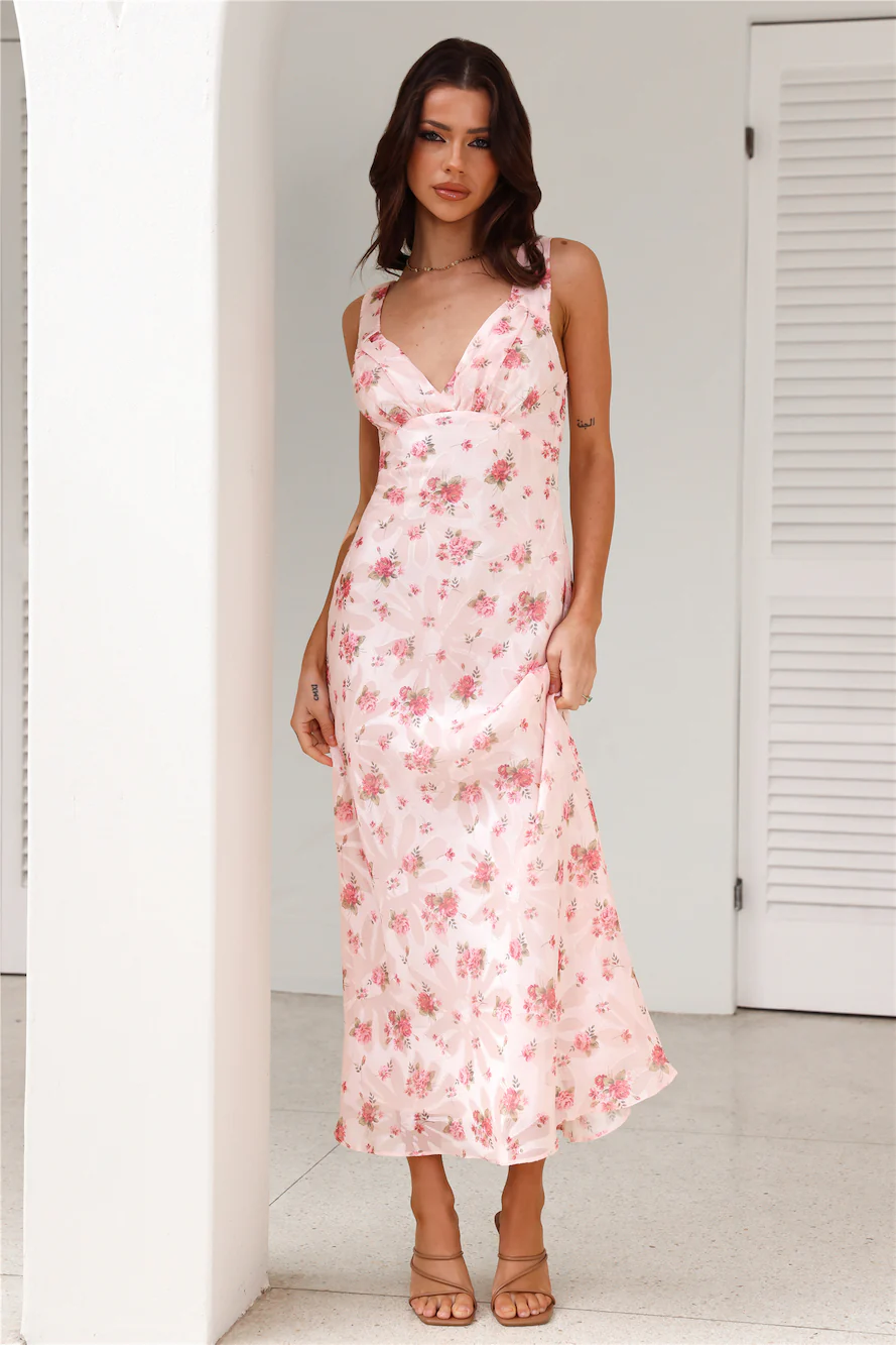 Sweet Dream Of You Midi Dress Pink