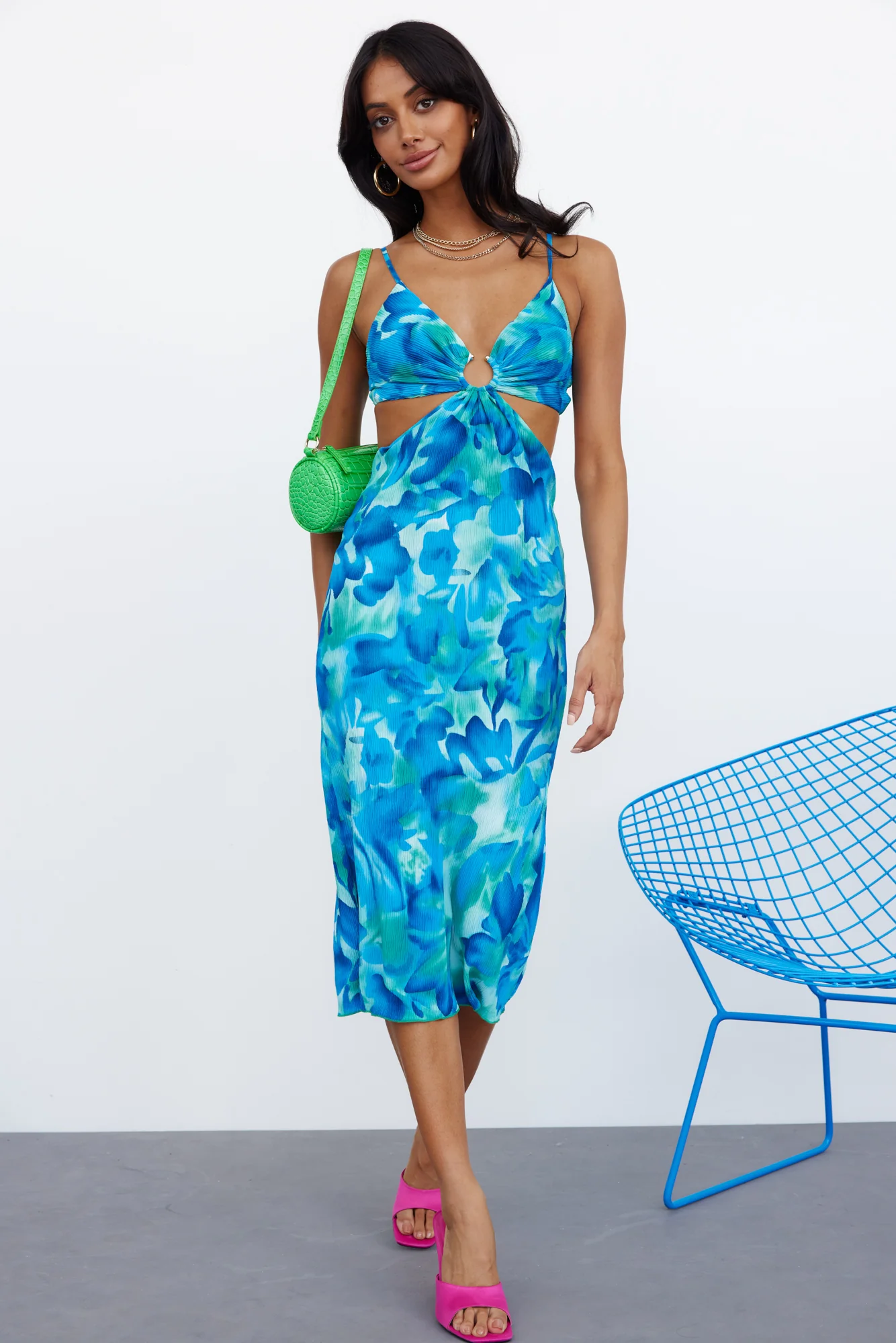 Passionate Hymns Midi Dress Blue