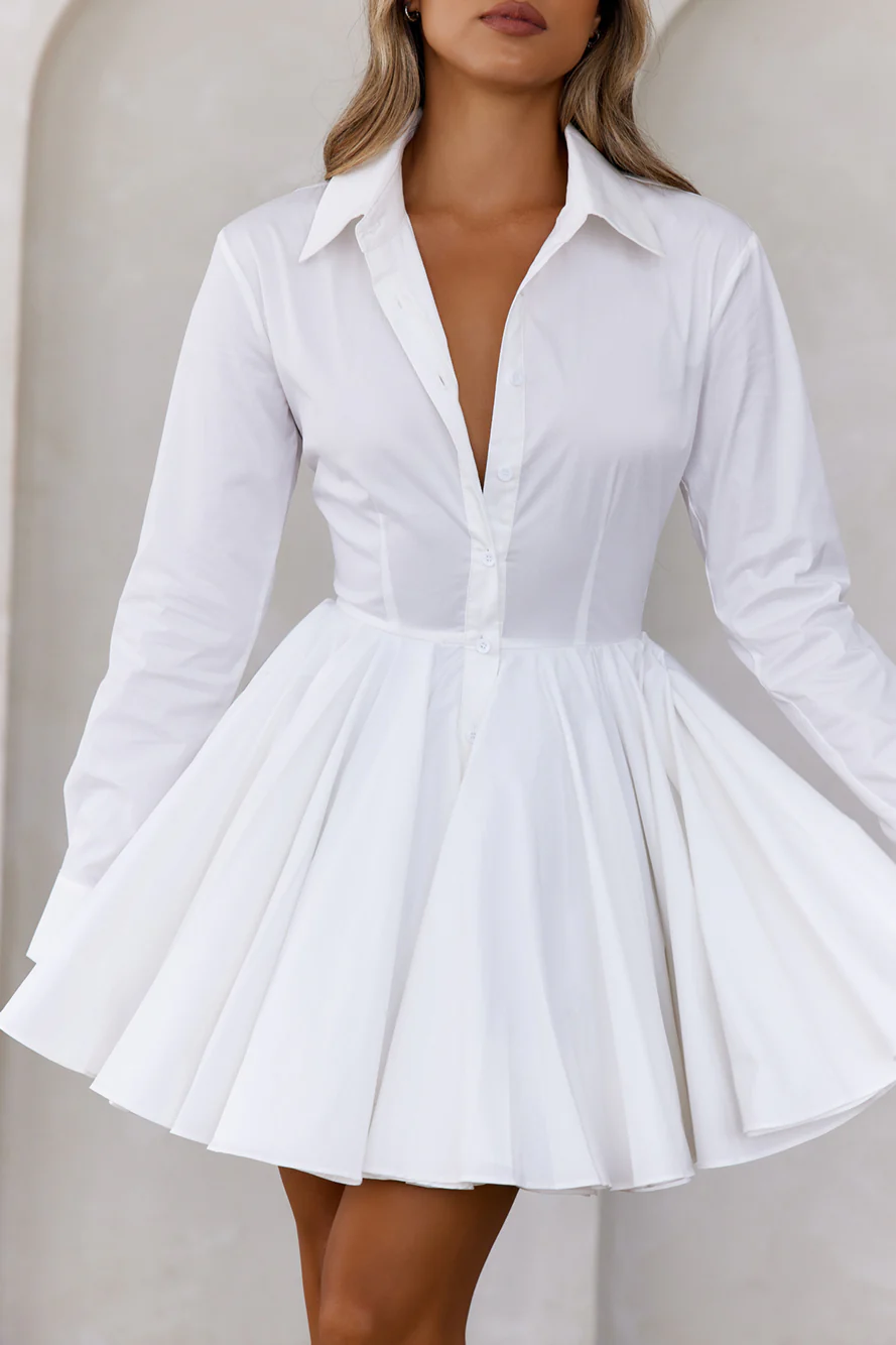 Stylish Adventures Shirt Dress White