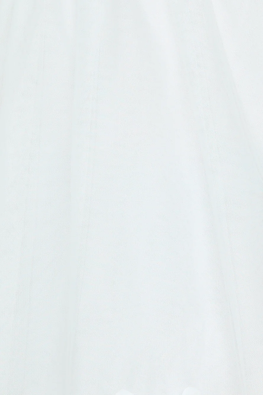 Giving All Of Me Strapless Tulle Mini Dress White