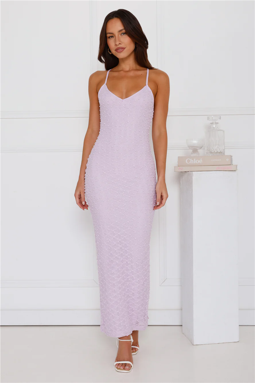 Anabelle Knit Maxi Dress Lilac