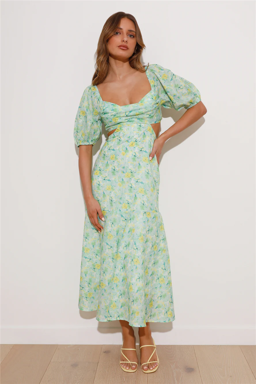Brunch Day Midi Dress Green