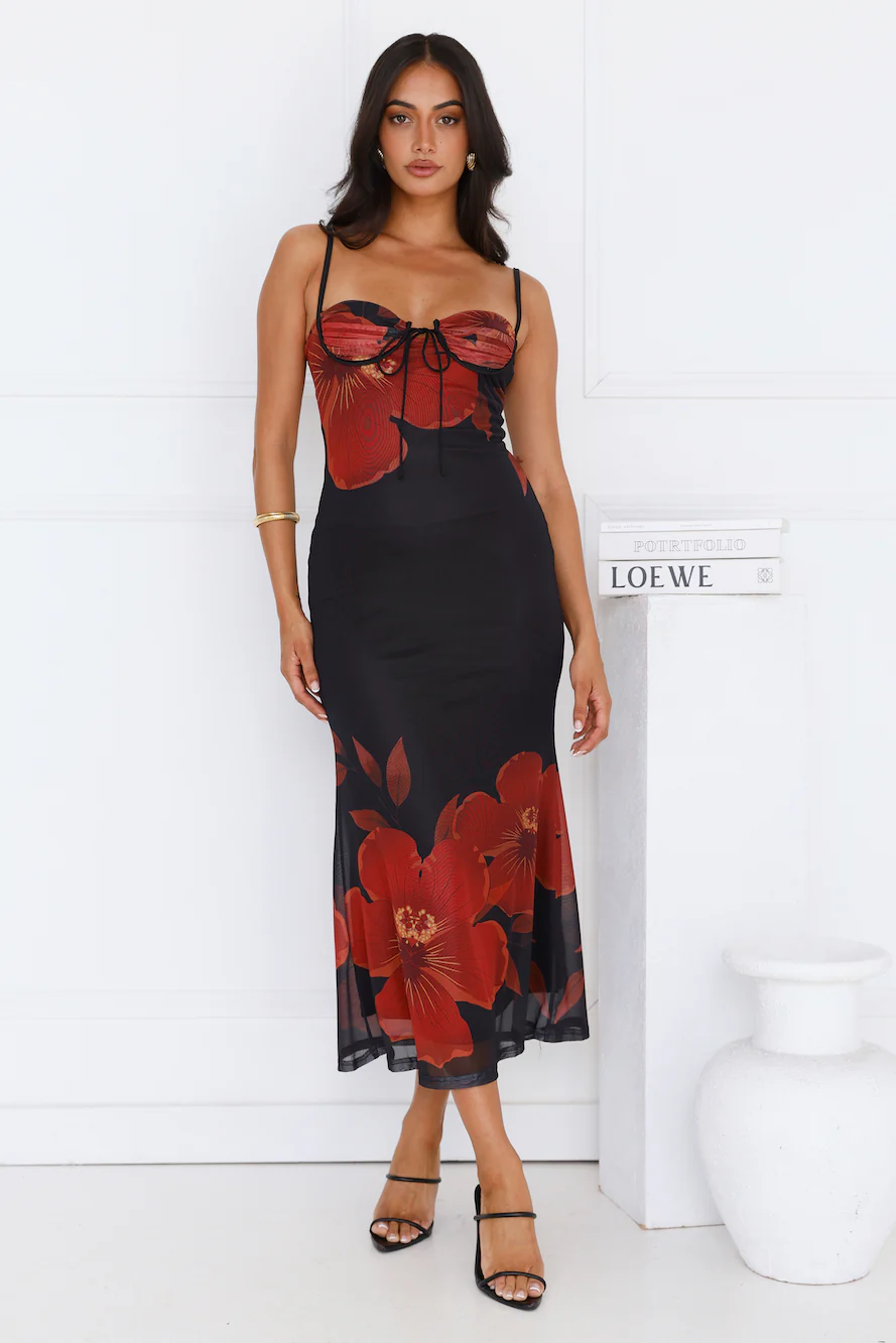 Stylish Shores Mesh Maxi Dress Black