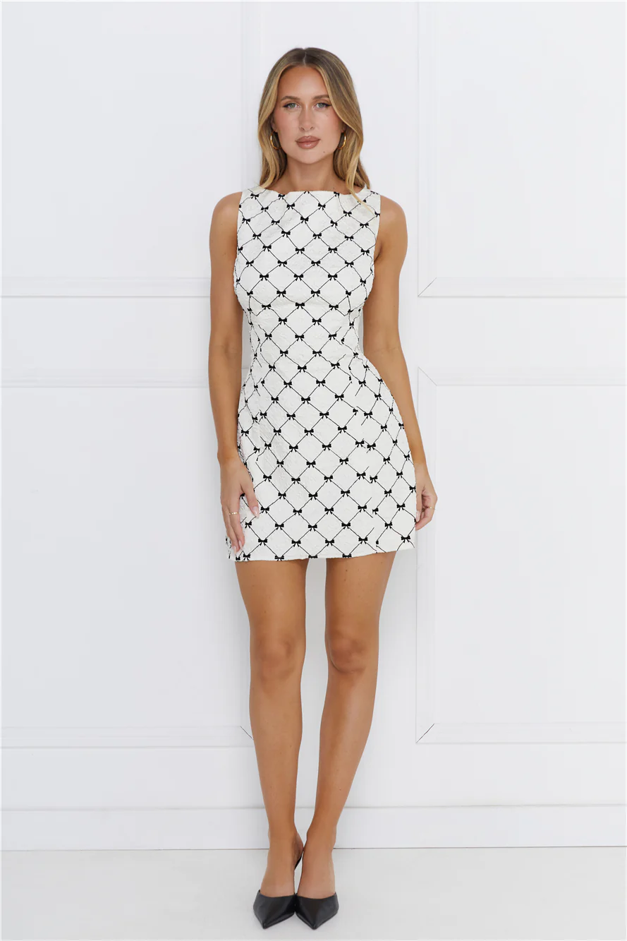 Bow And Beauty Mini Dress Ivory