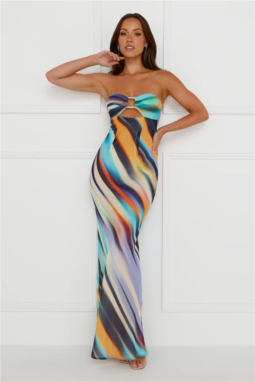 Velzy Strapless Dress Ainsley Print