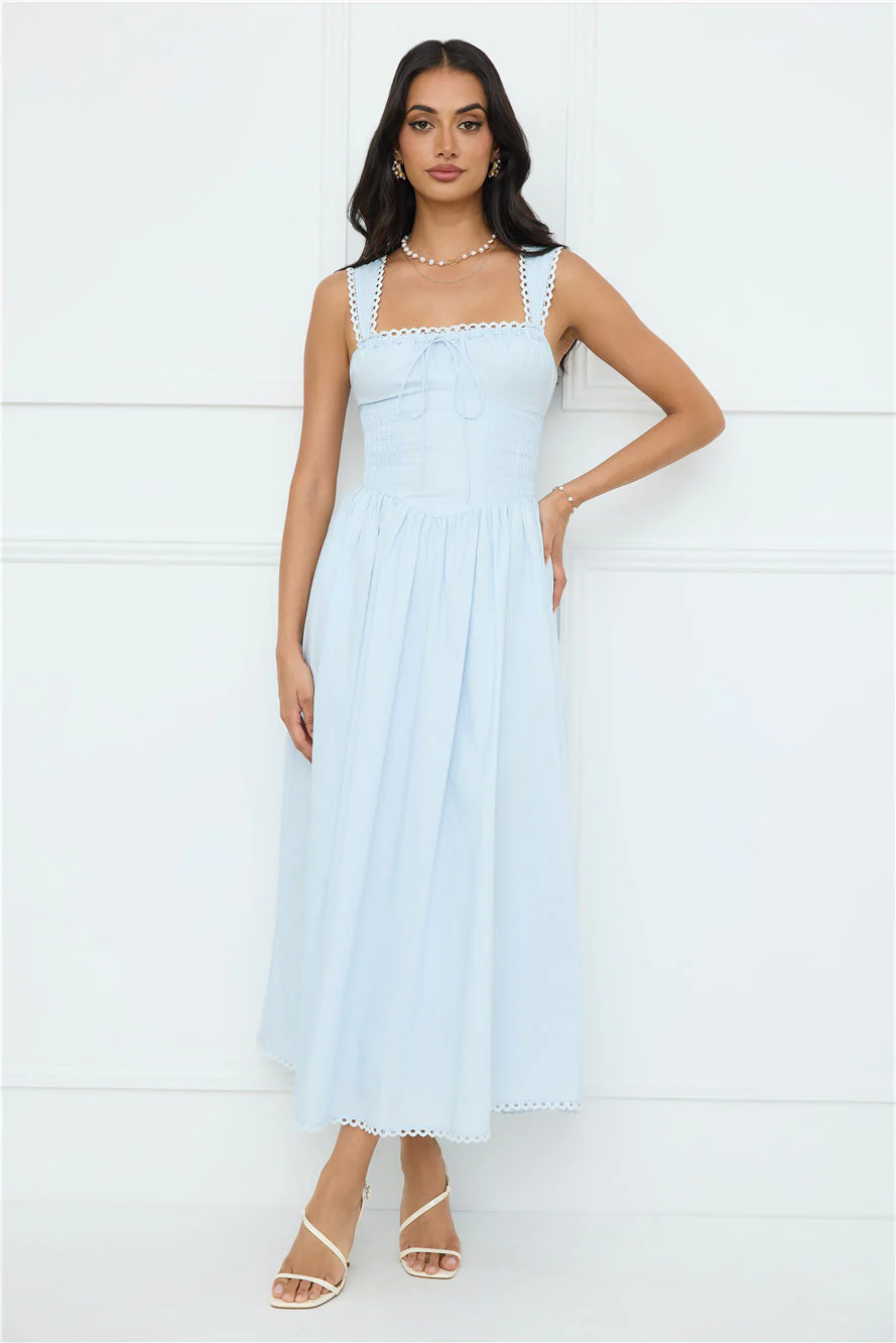 Luxe Serene Midi Dress Blue