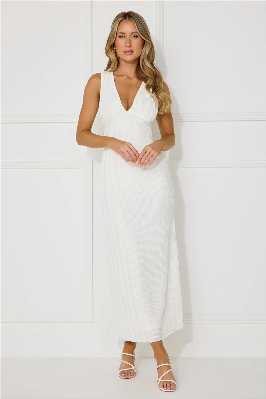 Sparkling Sea Maxi Dress White