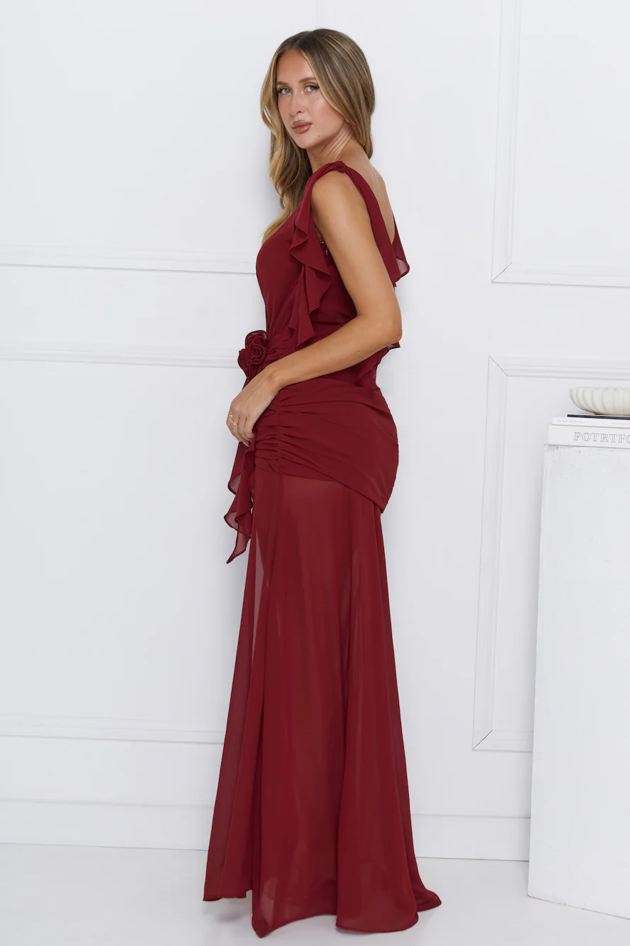 Luxe Influence Maxi Dress Burgundy