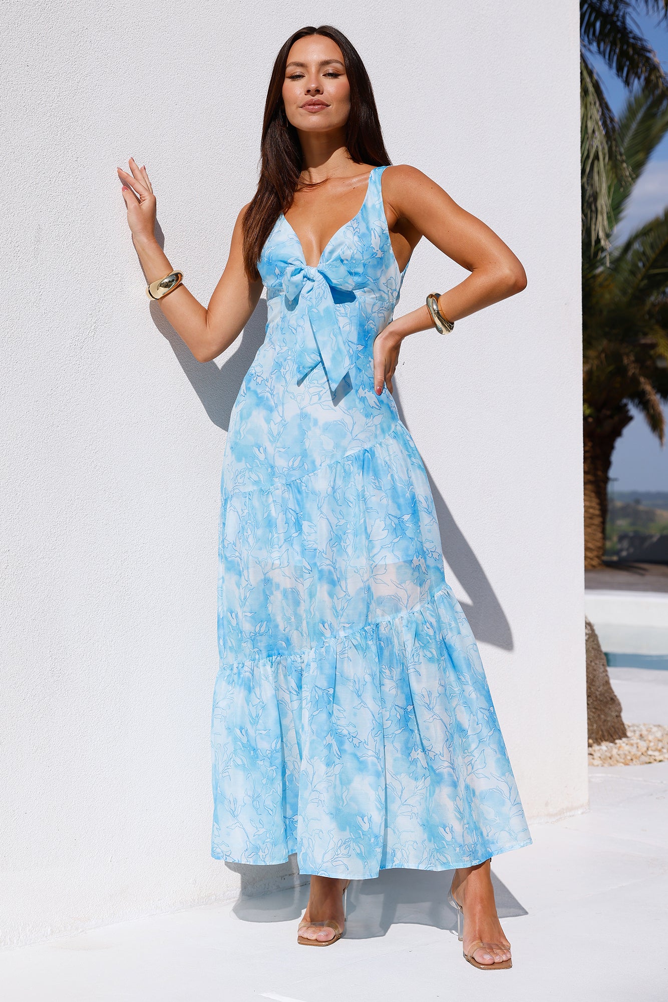 Palm Breeze Maxi Dress Blue