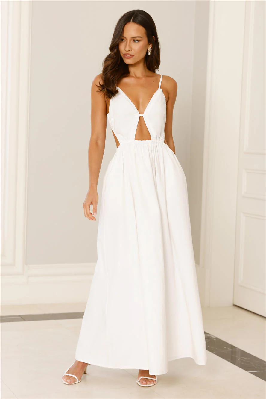 Lantern Trail Maxi Dress White