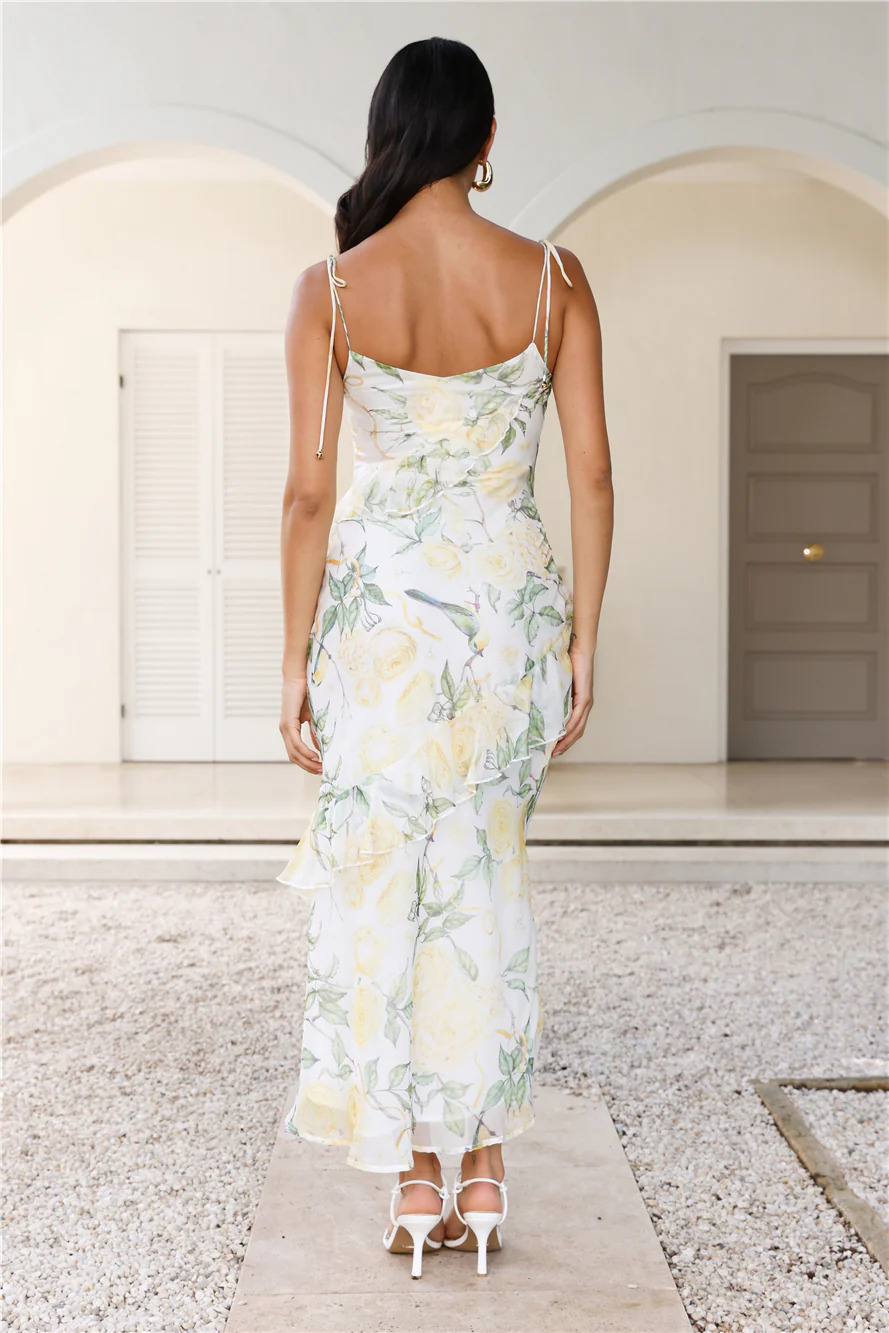 Sun Rises With Her Maxi Dress White