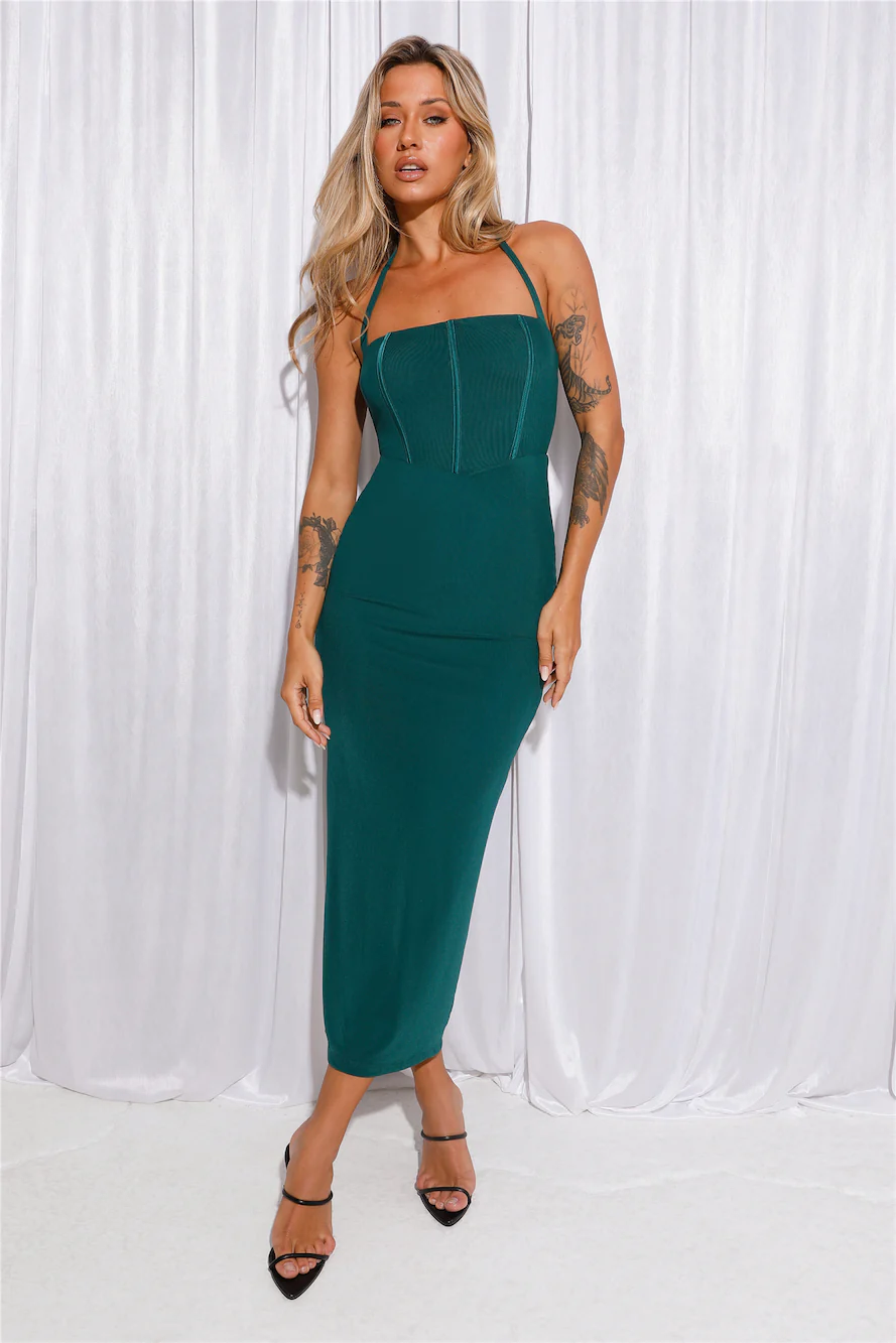 Her Dream Fit Mesh Maxi Dress Teal