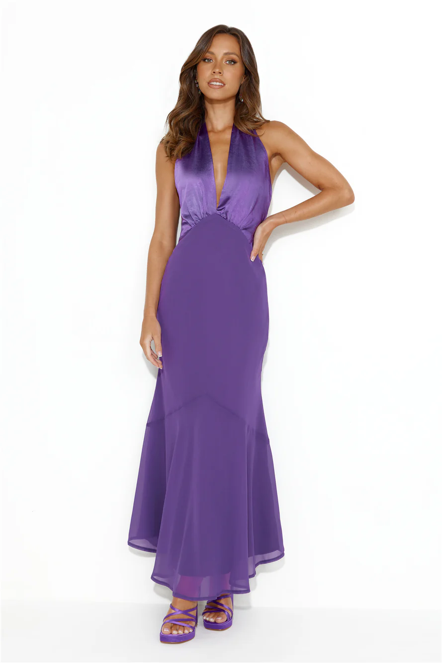 Allowing Luxury Halter Maxi Dress Purple