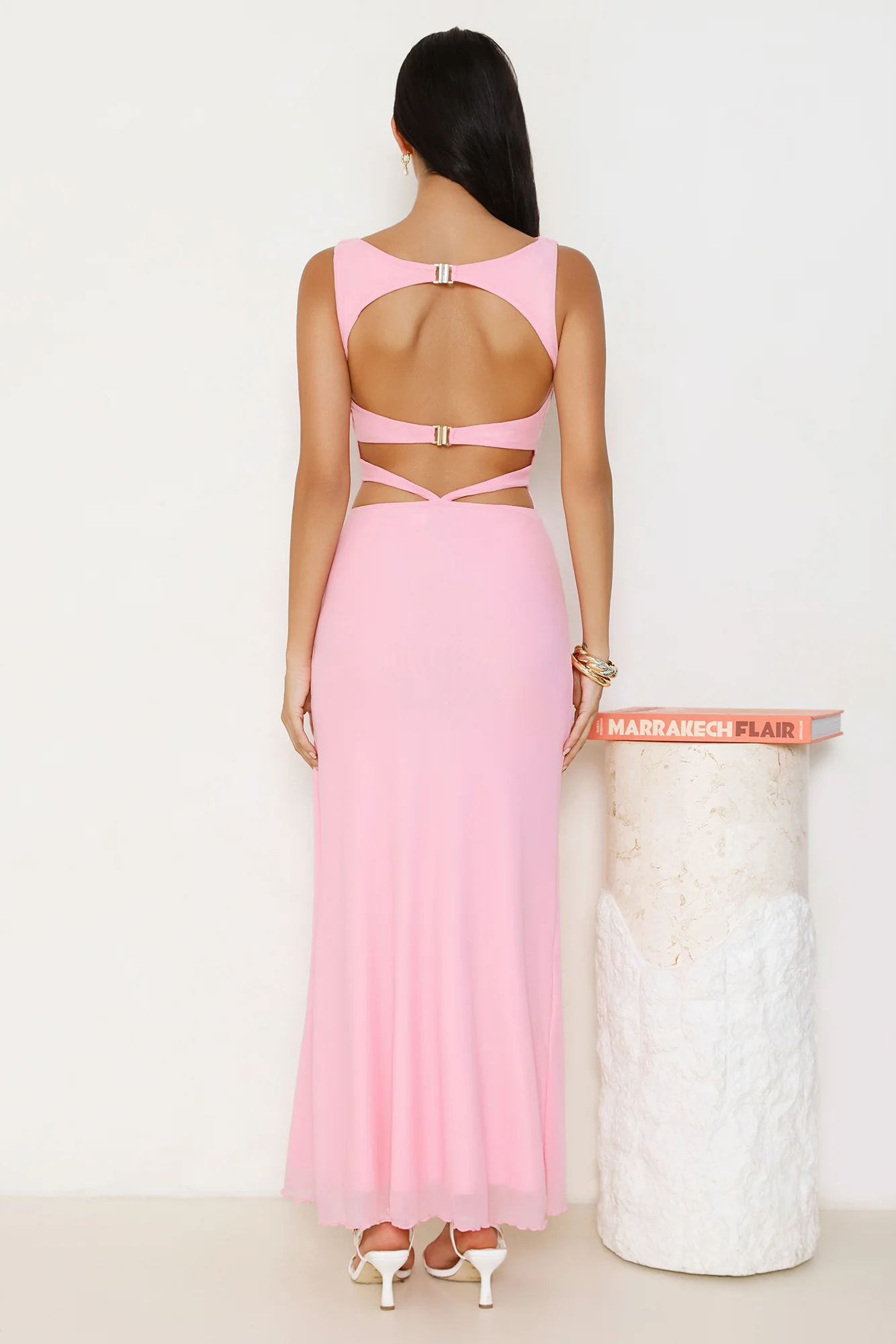 Secret Of The Sun Mesh Maxi Dress Pink