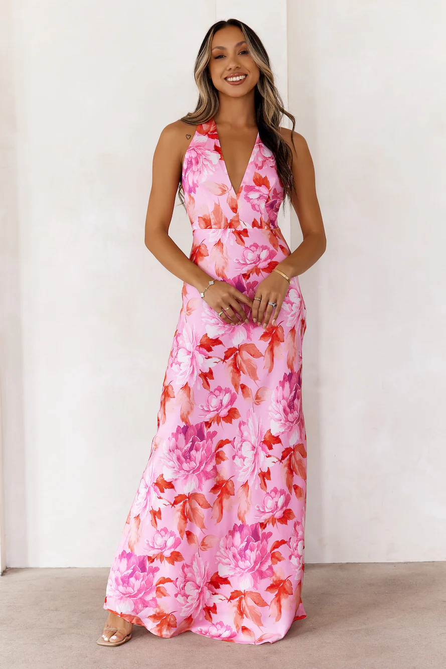 Fleur Fantasia Maxi Dress Pink