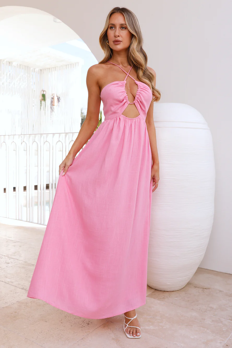 Coastlines Maxi Dress Pink