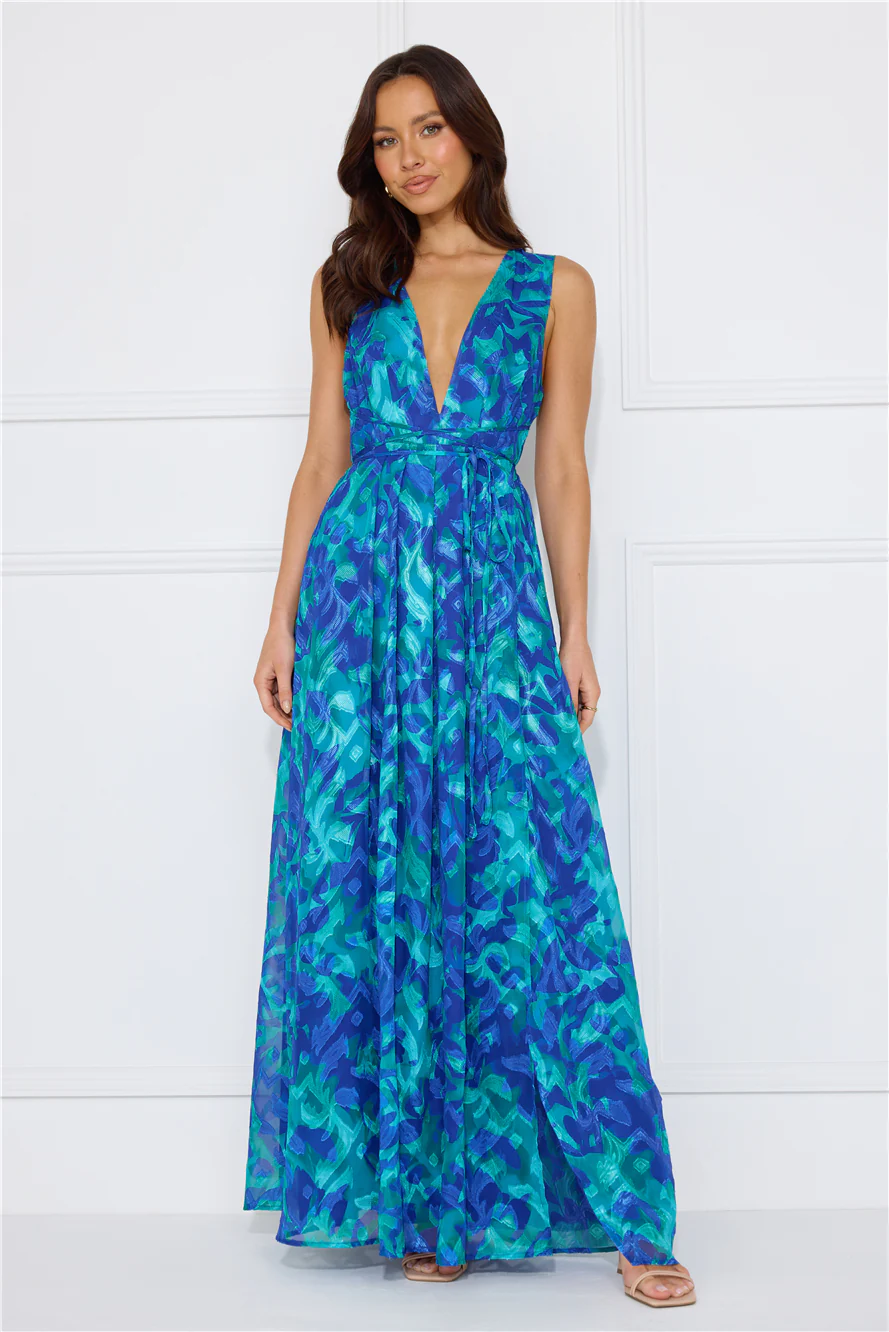 Exquisite Extravaganza Maxi Dress Blue
