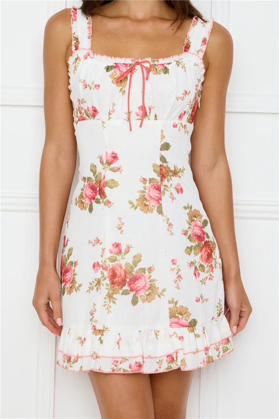 Floral Daydreams Mini Dress White