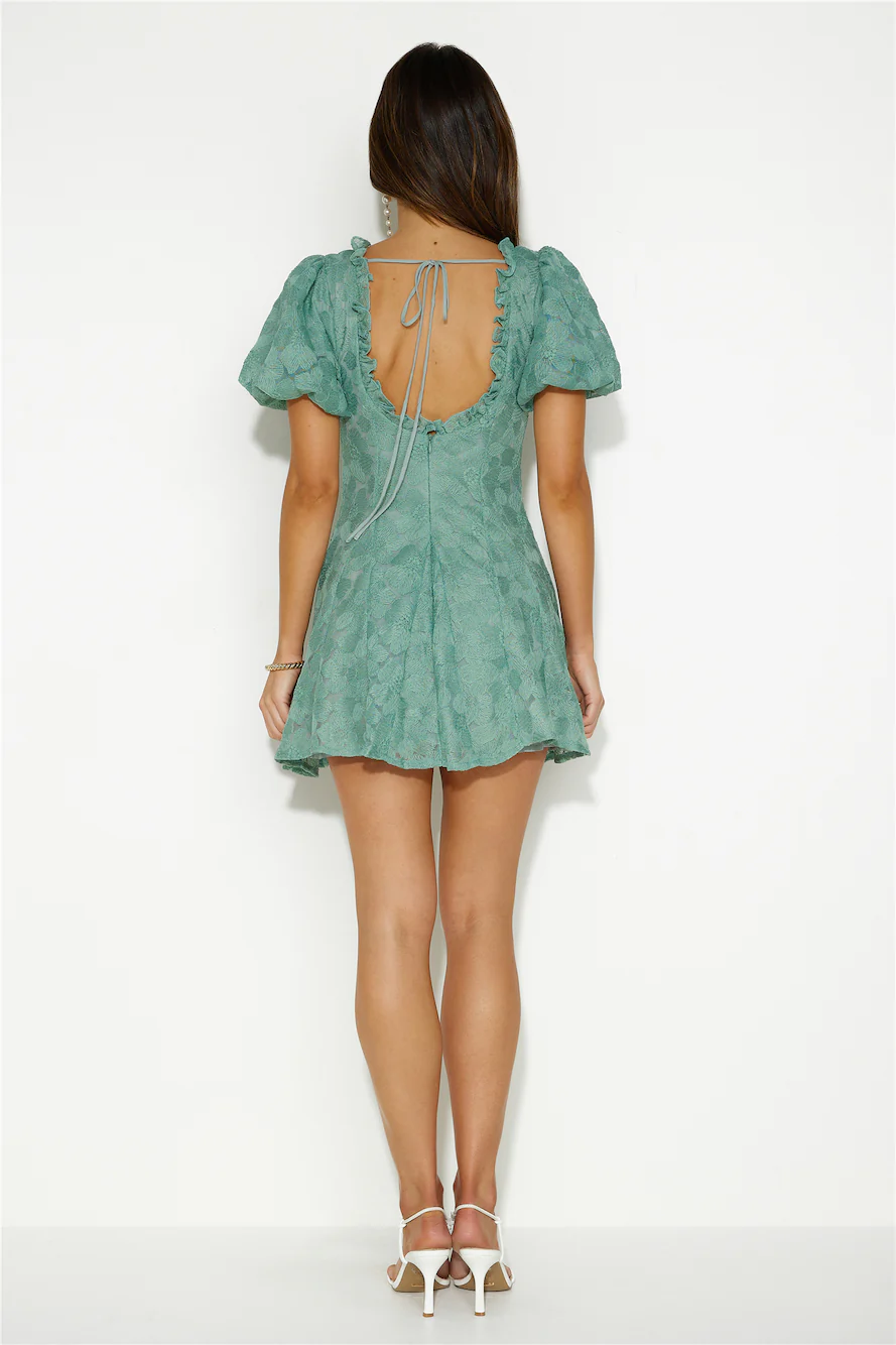 Style Mission Mesh Mini Dress Sage