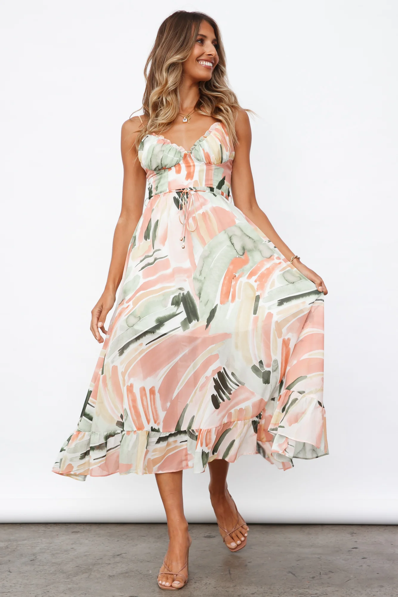 Begonia Bloom Maxi Dress Pink