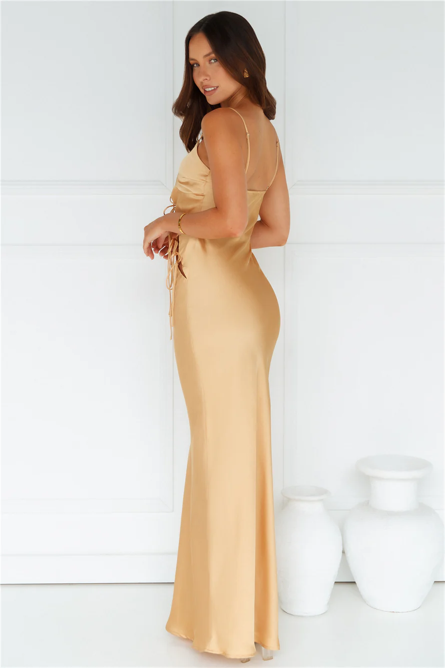 About A Girl Maxi Dress Gold