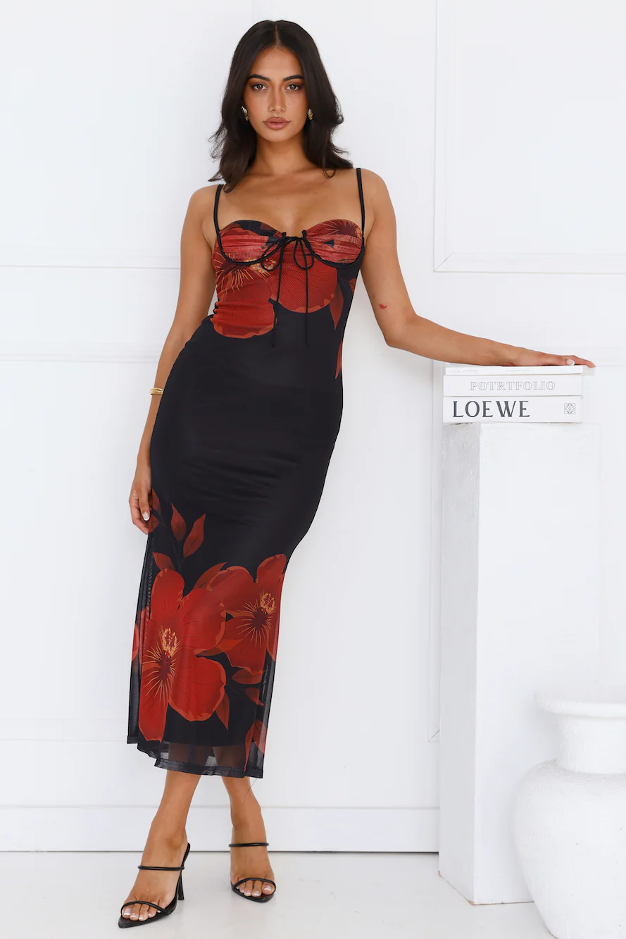 Stylish Shores Mesh Maxi Dress Black