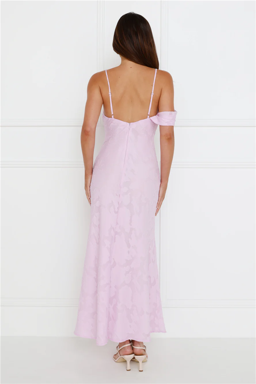 Depend On Me Off Shoulder Maxi Dress Lilac