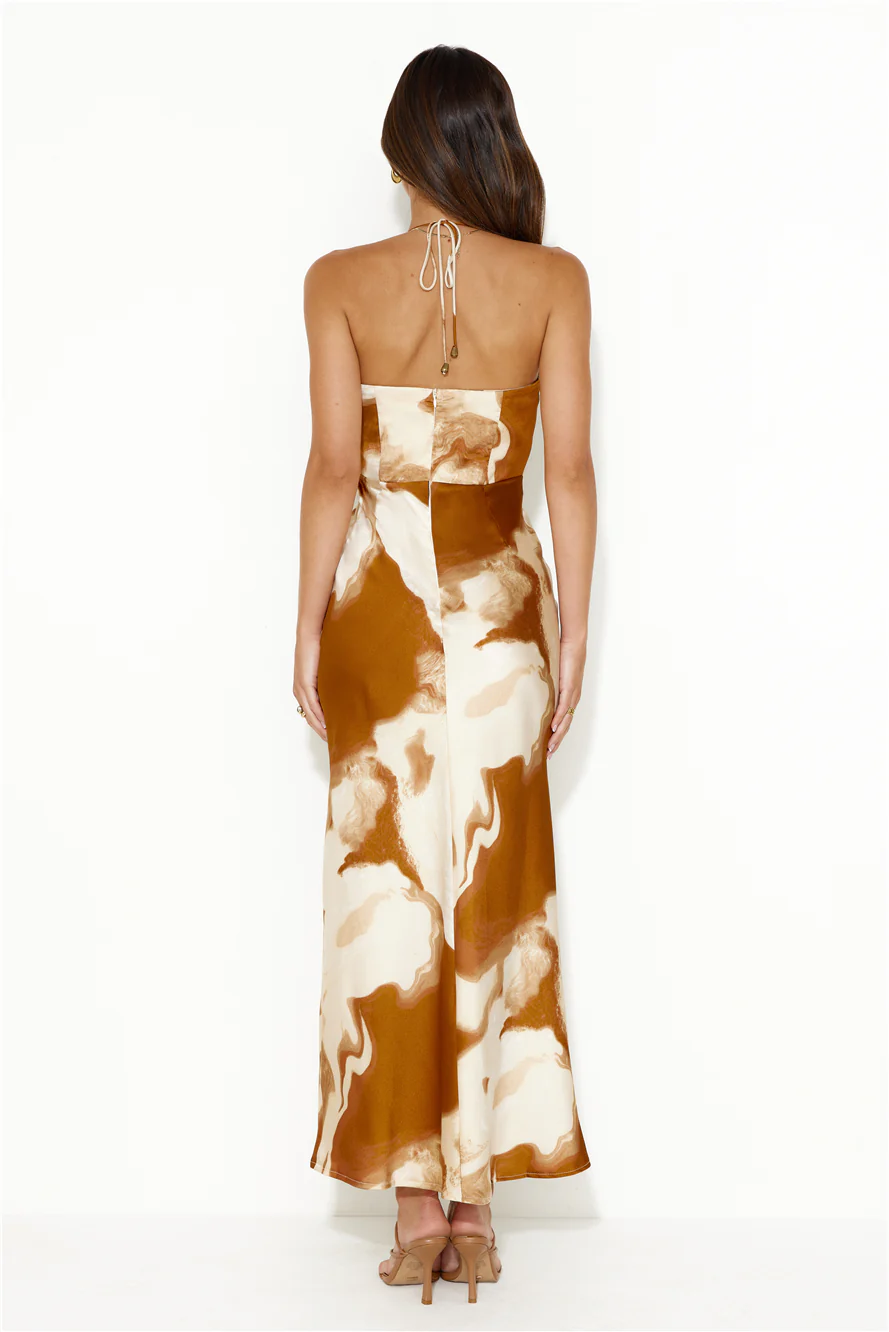 Like My Style Halter Maxi Dress Rust