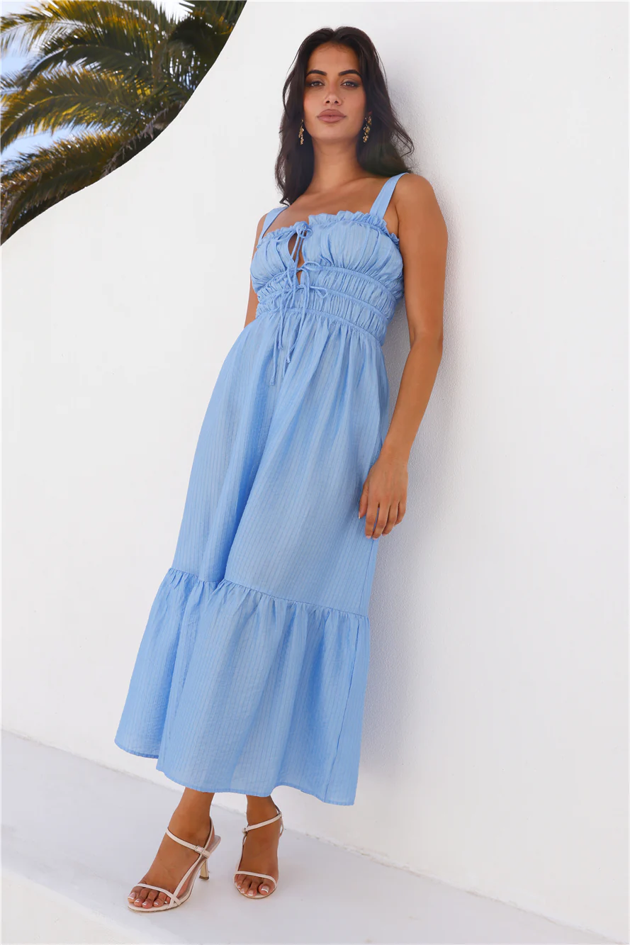 Bondi Beach Midi Dress Blue