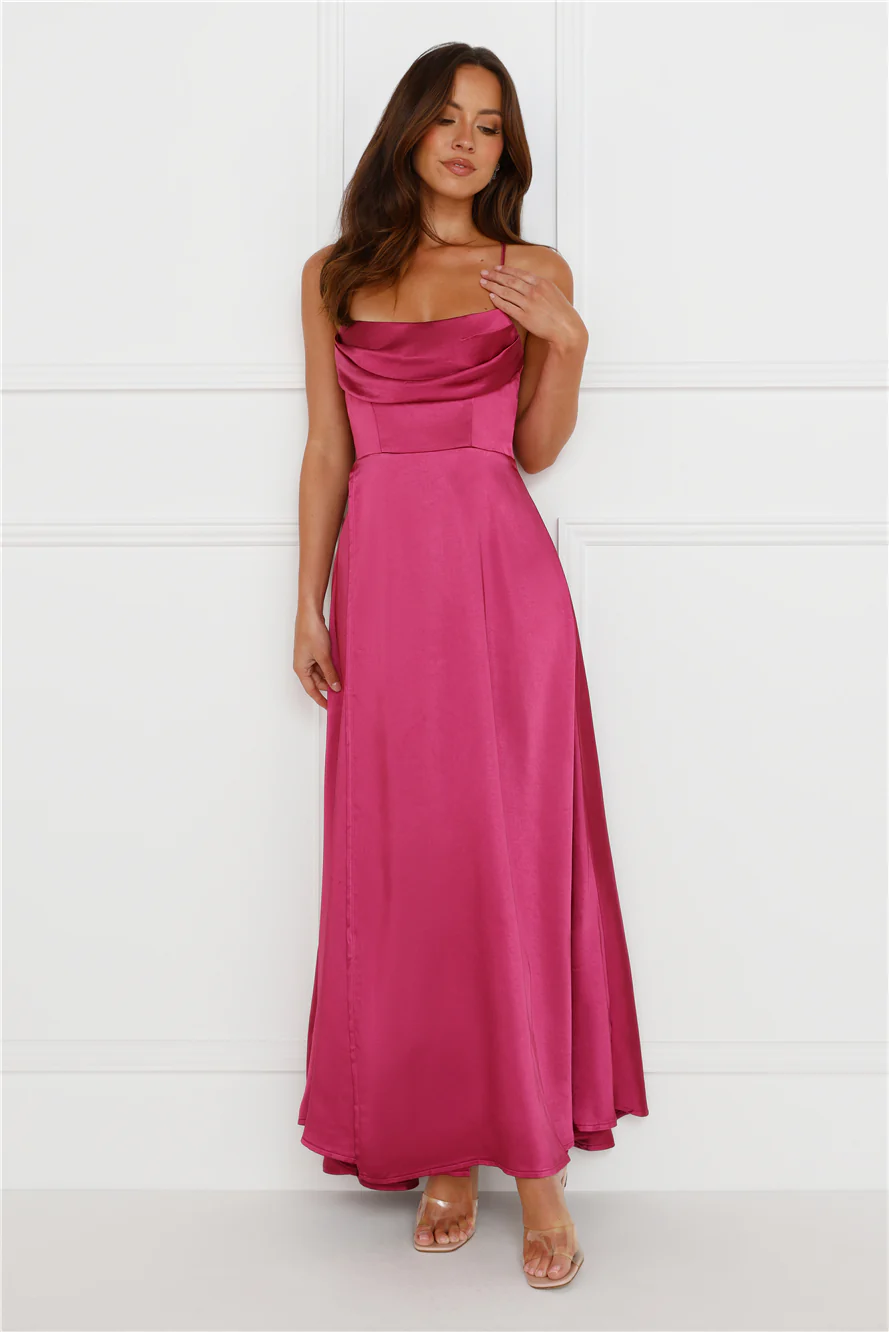Matilda Satin Maxi Dress Purple