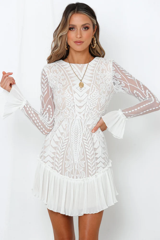 Spend All Your Time Waiting Dress White