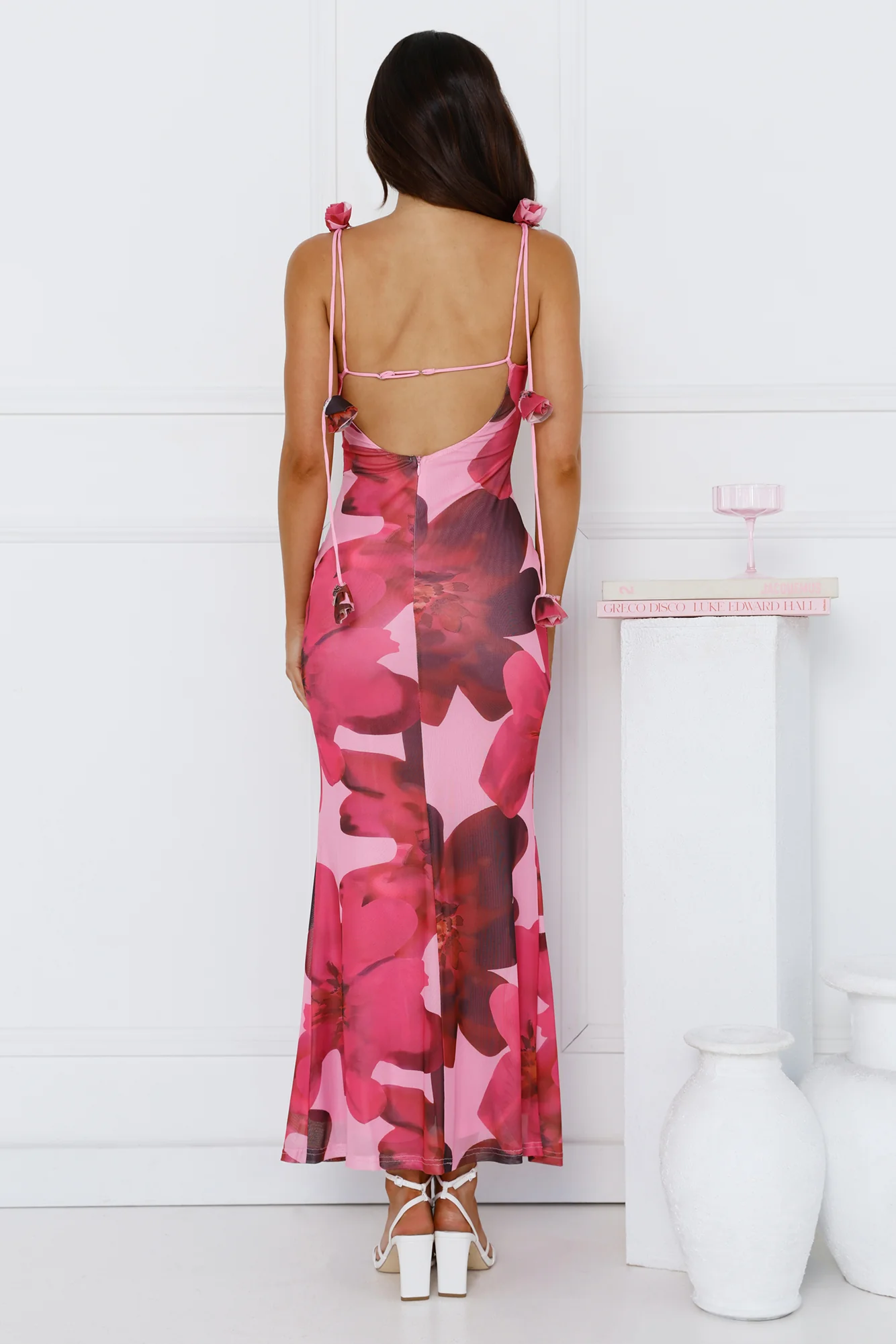 Girl Vibes Mesh Maxi Dress Pink