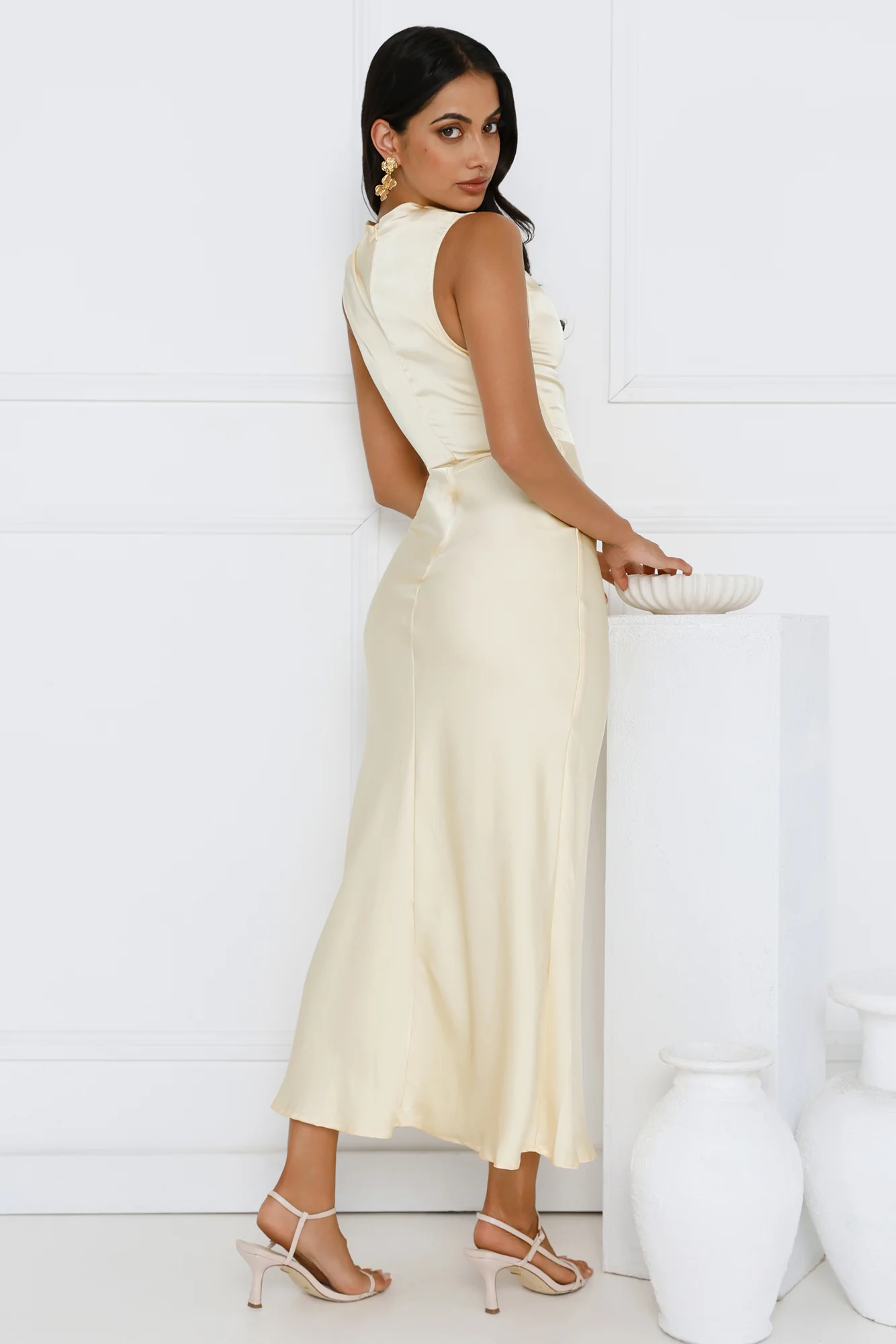 Mirabella Satin Maxi Dress Yellow