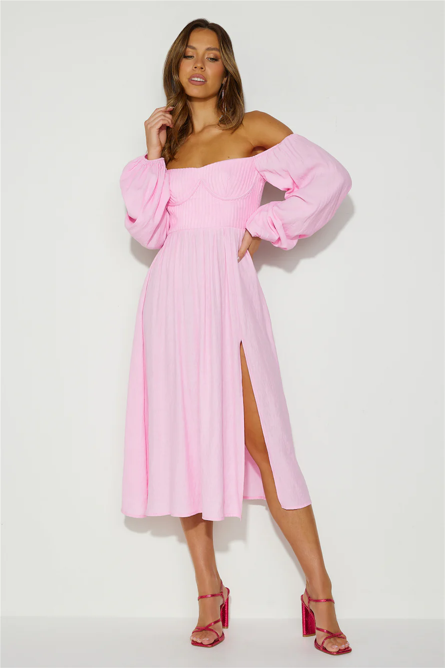 Want To Dance Midi Dress Pink
