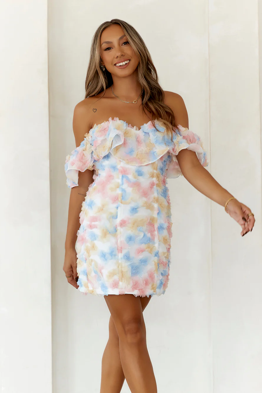 Cotton Bloom Mini Dress Multi