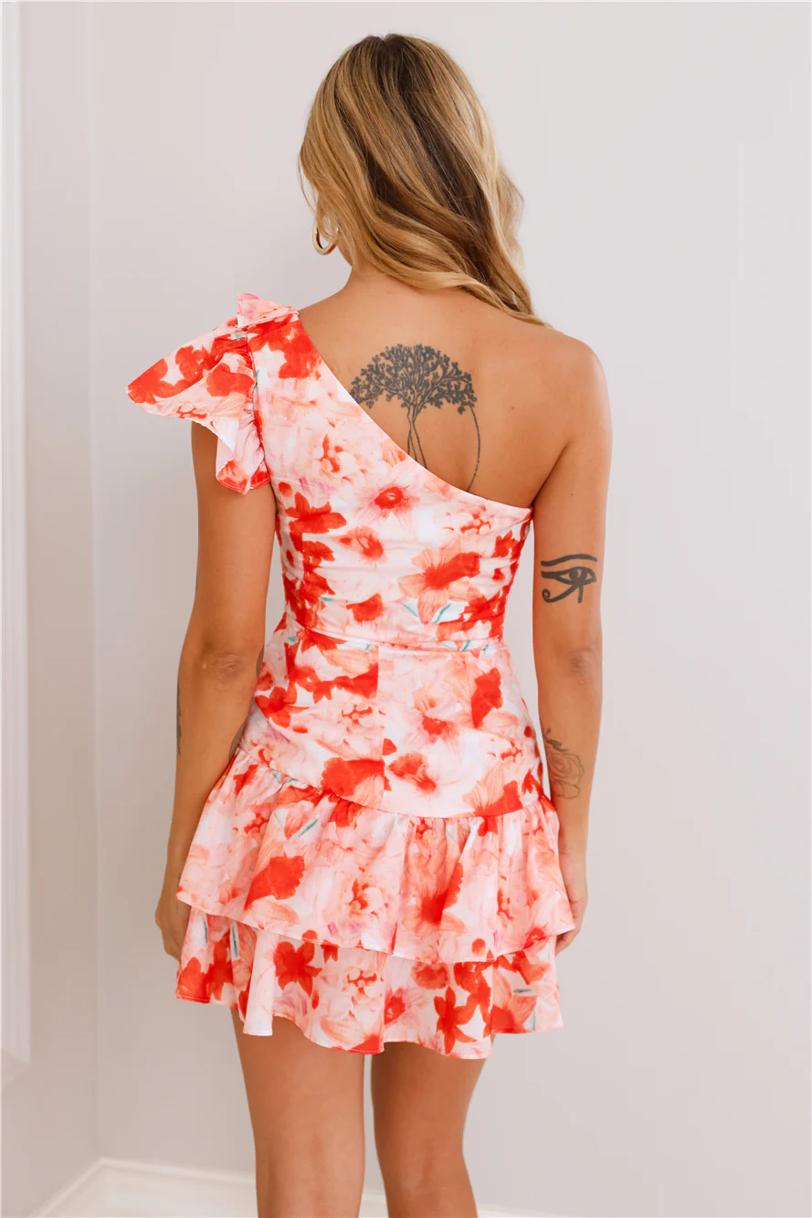 Ultimate Brunch One Shoulder Mini Dress Orange