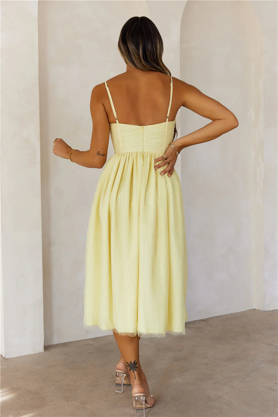 Spark Of Joy Midi Dress Yellow
