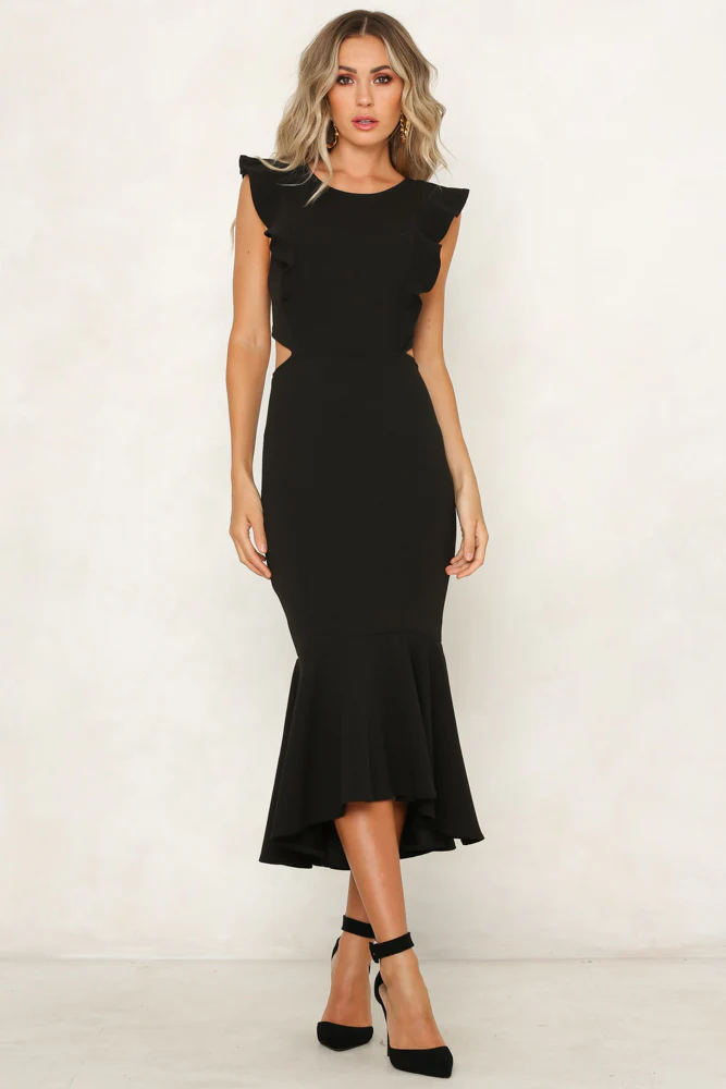 Only On Stage Midi Dress Black