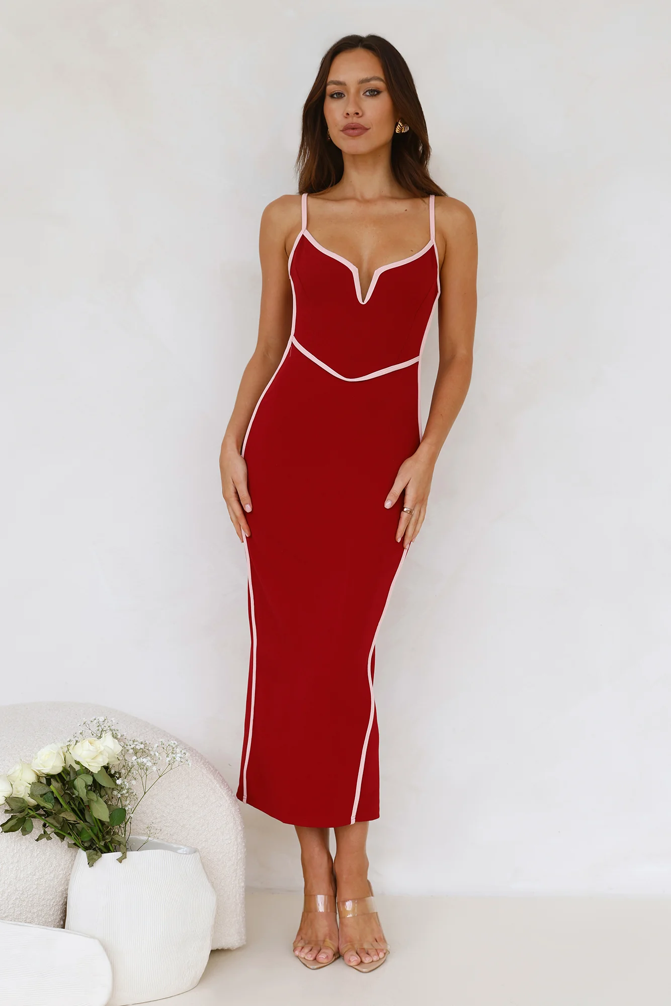 Real Style Midi Dress Red