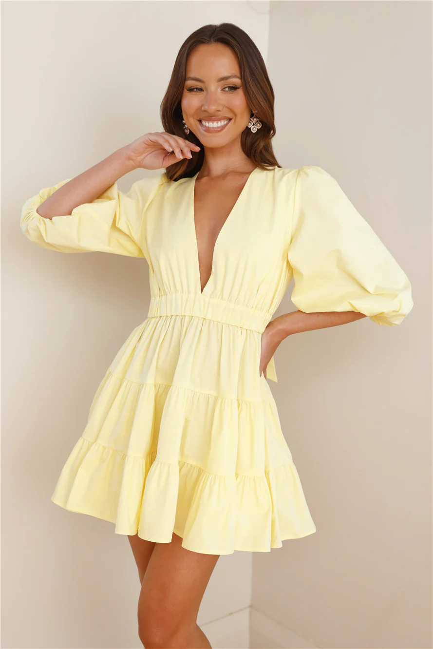 Sweetest Treat Mini Dress Yellow