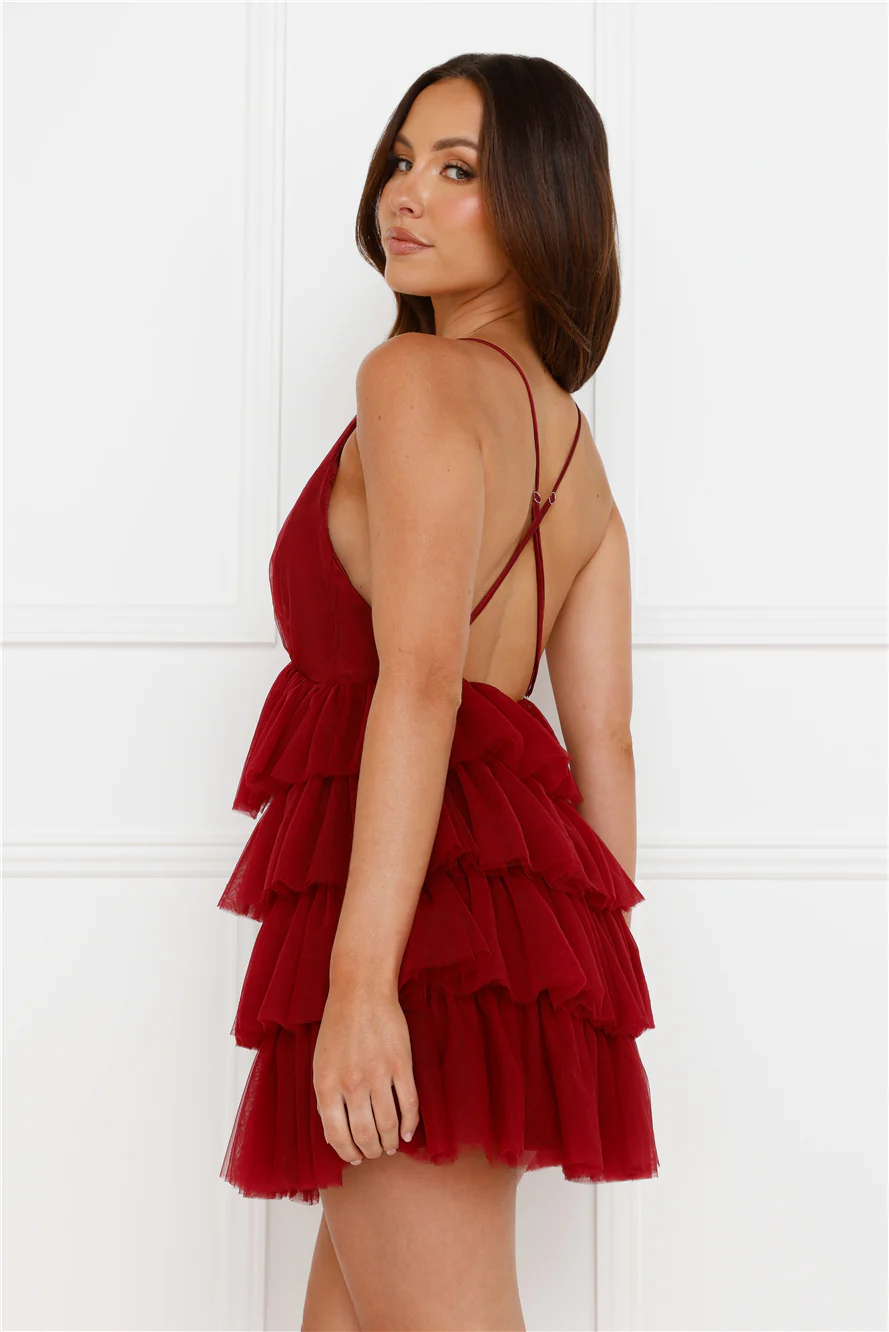 Fairytale Hymn Dress Burgundy