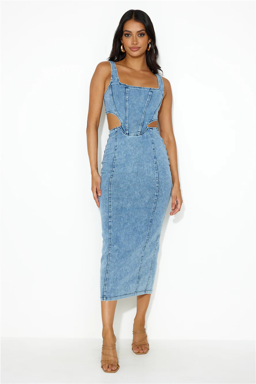Made To Measure Midi Dress Denim