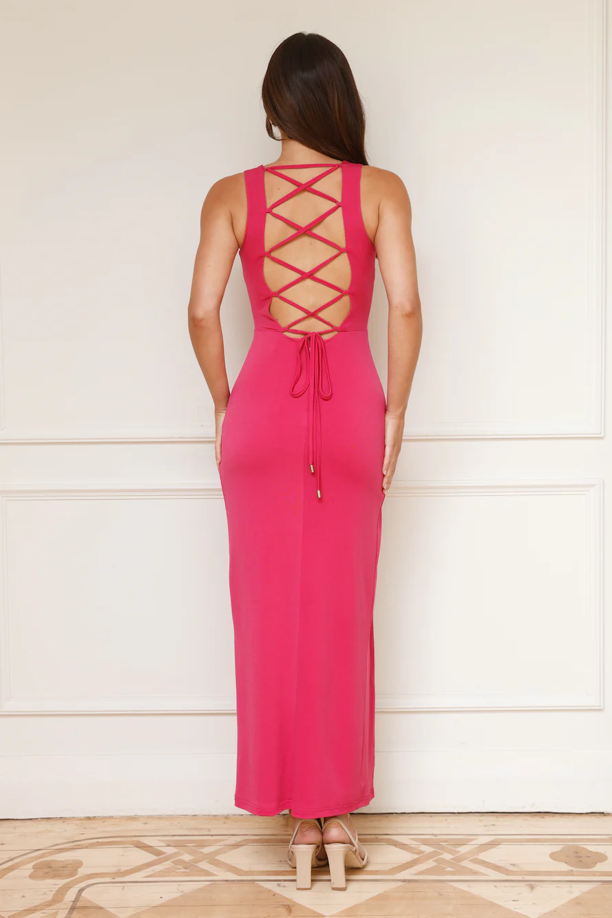 Picture Perfect Moments Maxi Dress Fuchsia