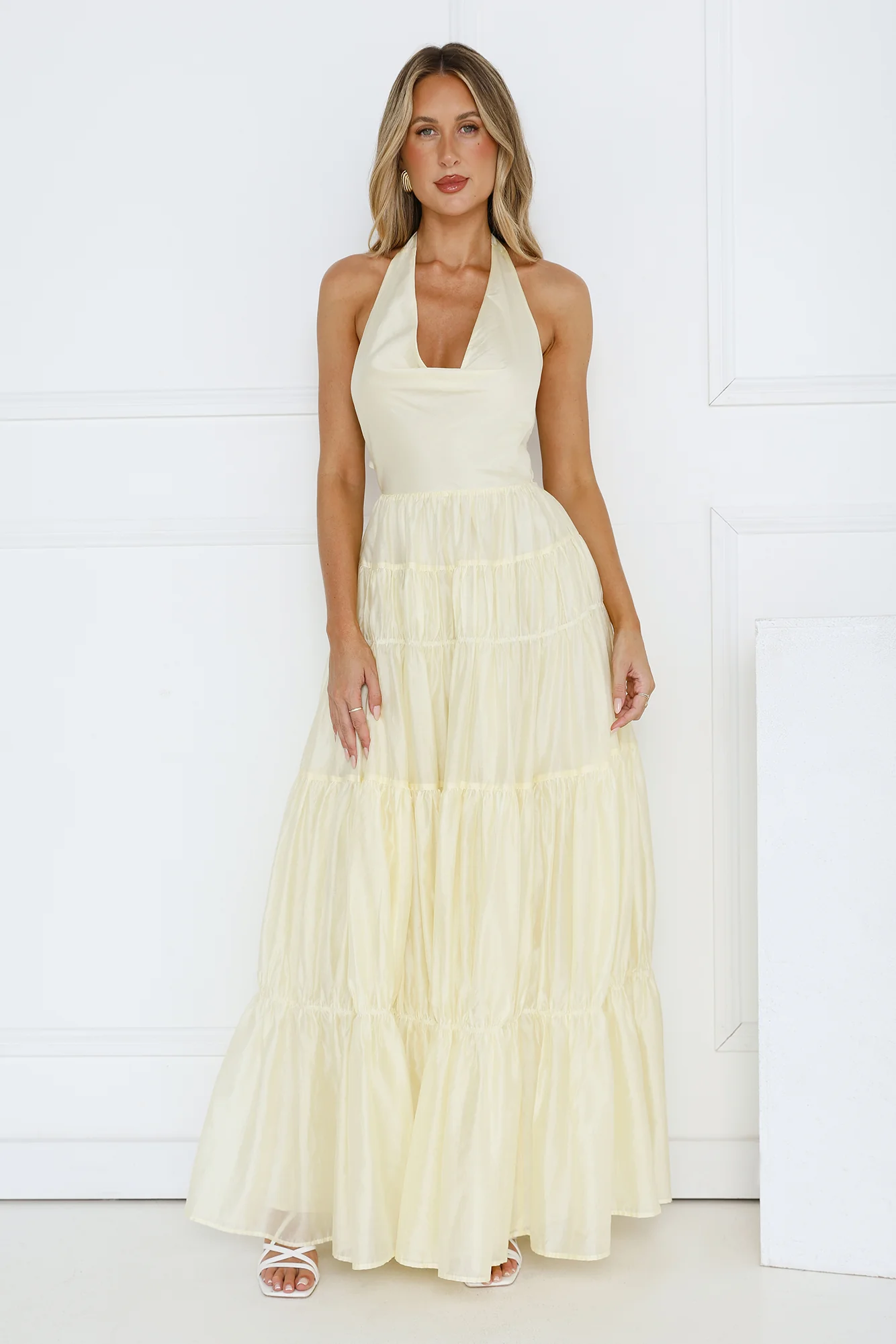 Sunbeam Smile Halter Maxi Dress Butter