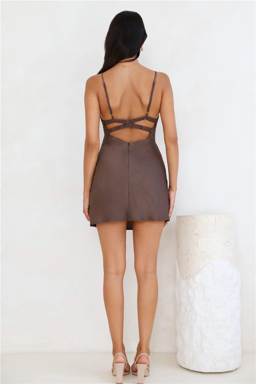 Limitless Dreams Mini Dress Brown