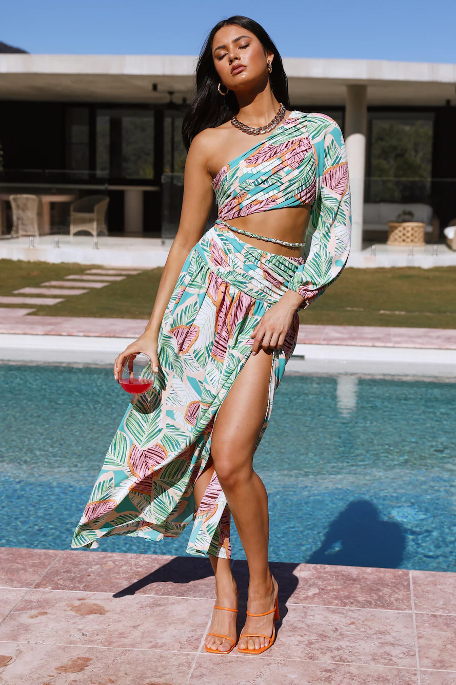 Crystallise Midi Dress Green