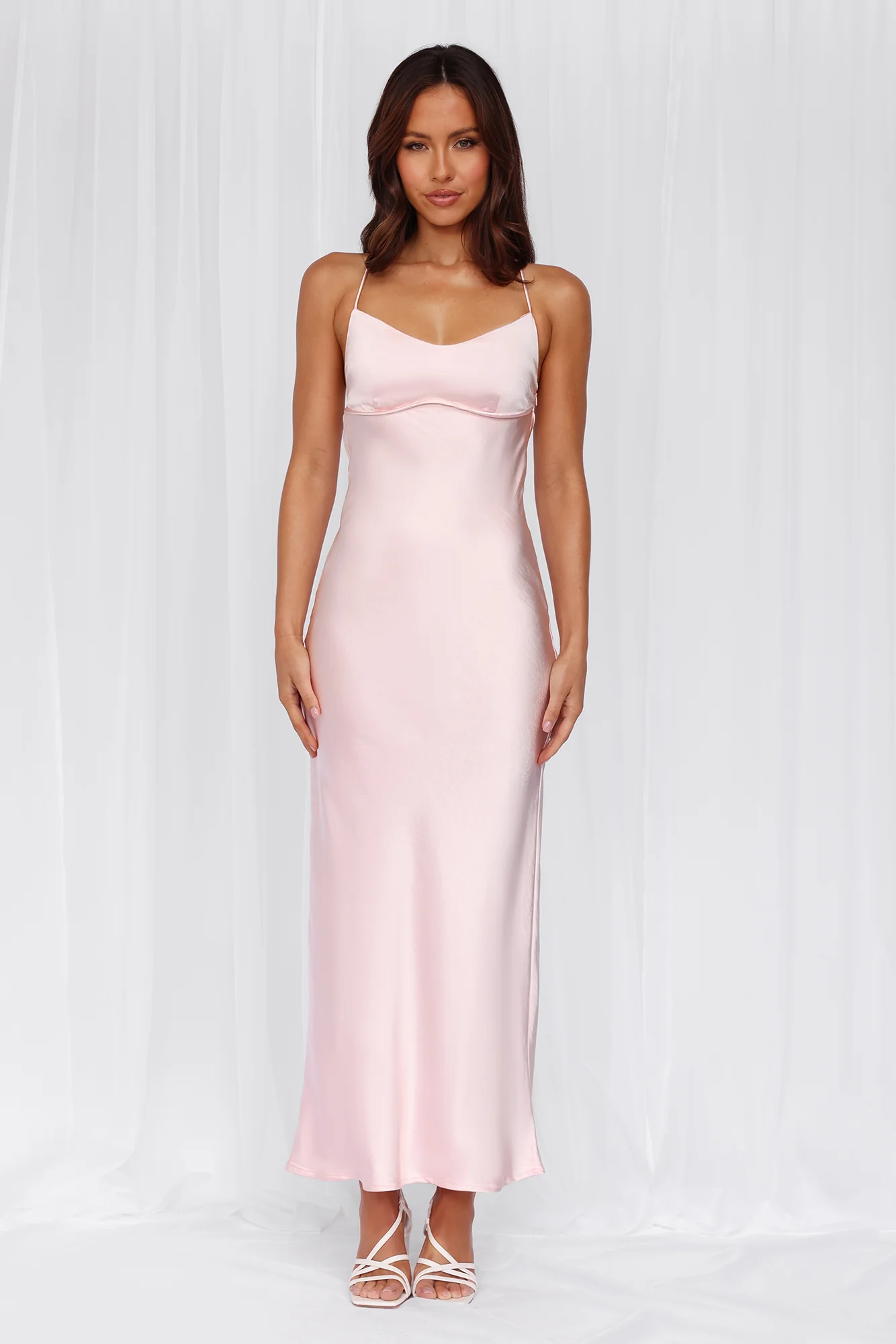 HELLO MOLLY The Samara Satin Maxi Dress Pink
