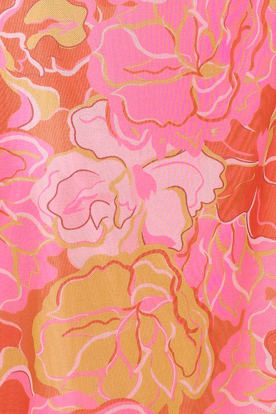 Salty Yet Sweet Mesh Midi Dress Pink